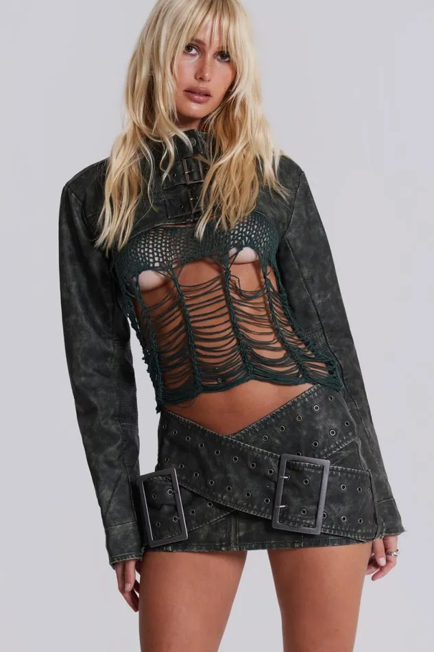 Jaded London CoOrds Women Assassin Ultra Cropped Jacket Black