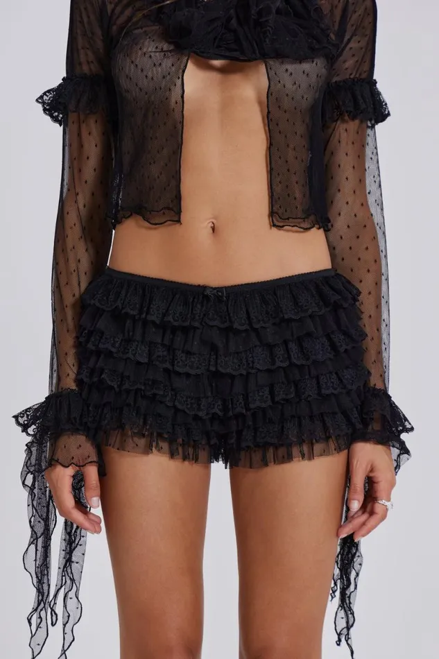 Jaded London CoOrds Women Black Rhea Lace Bloomer Shorts Black