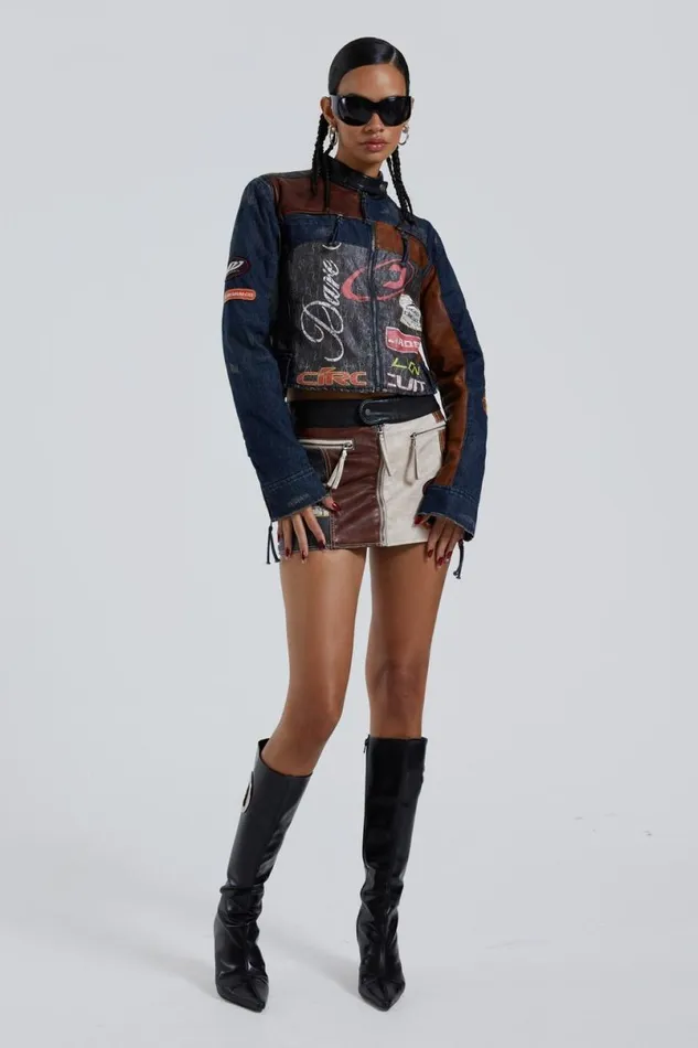 Jaded London CoOrds Women Daytona Zip Off Sleeve Moto Jacket Multi