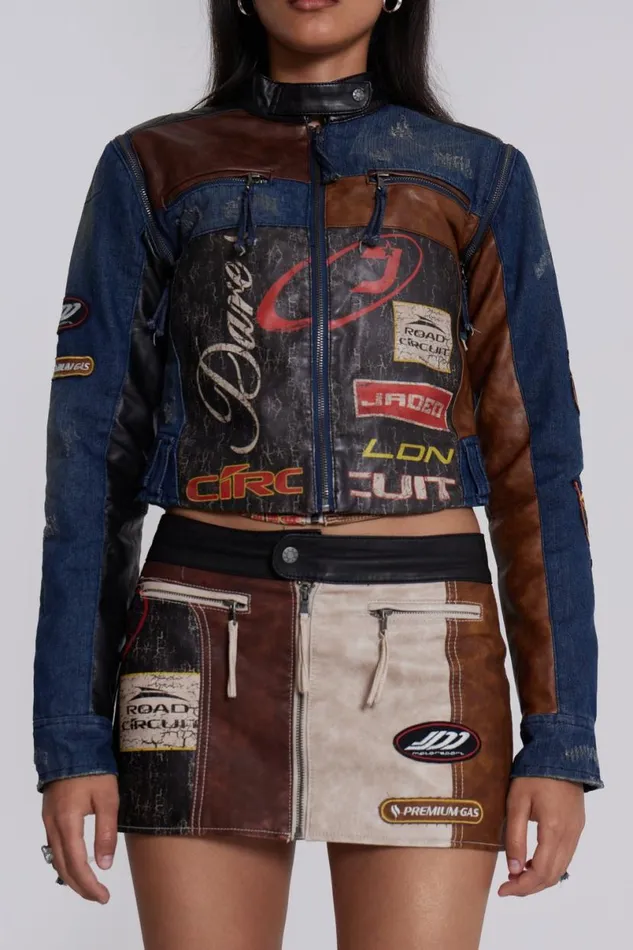 Jaded London CoOrds Women Daytona Zip Off Sleeve Moto Jacket Multi
