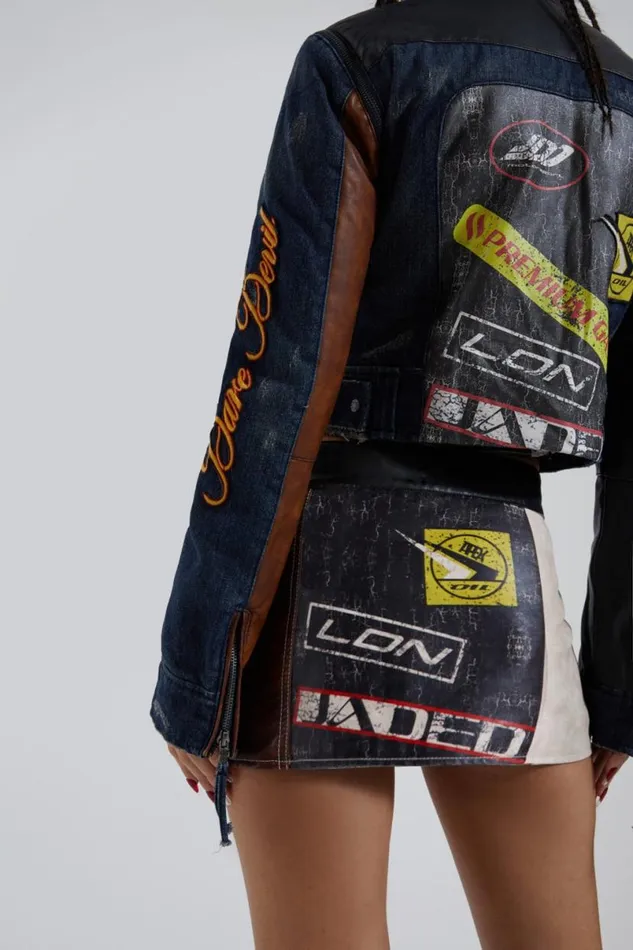 Jaded London CoOrds Women Daytona Zip Off Sleeve Moto Jacket Multi