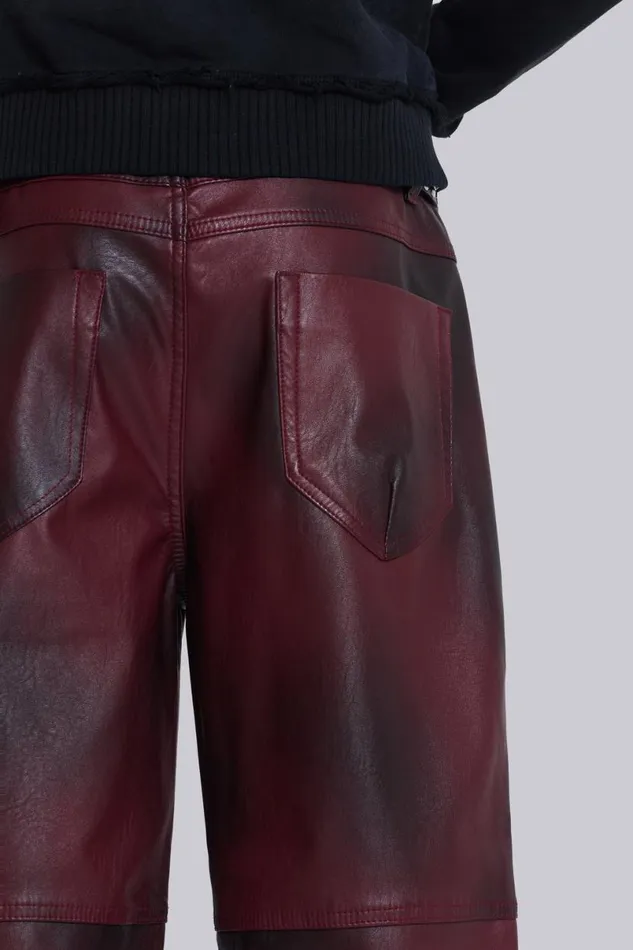 Jaded London CoOrds WomenUnisex Oxblood Faux Leather Pants Red