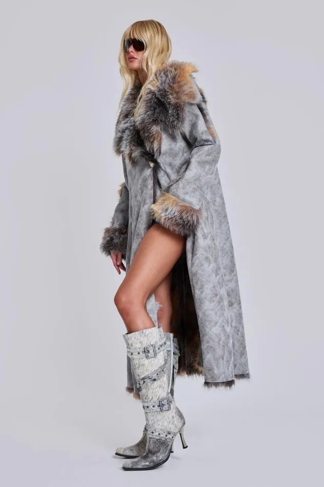 Jaded London Coats Women Alpha Faux Shearling Coat Multi
