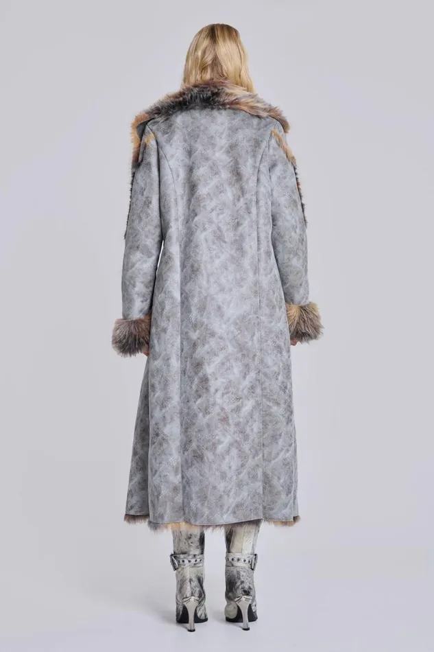 Jaded London Coats Women Alpha Faux Shearling Coat Multi