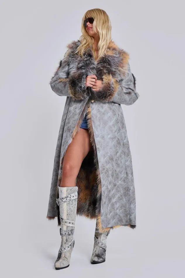 Jaded London Coats Women Alpha Faux Shearling Coat Multi