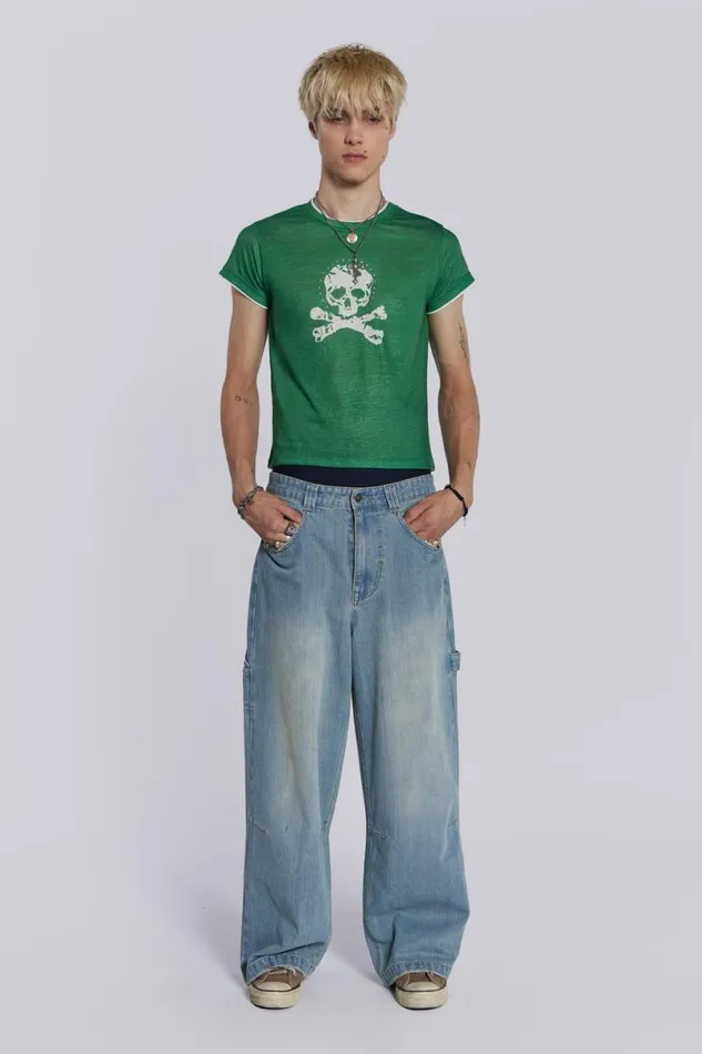 Jaded London Colossus Jeans Men Light Wash Colossus Carpenter Jeans Blue