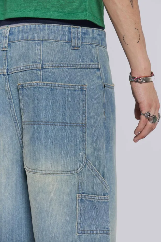 Jaded London Colossus Jeans Men Light Wash Colossus Carpenter Jeans Blue