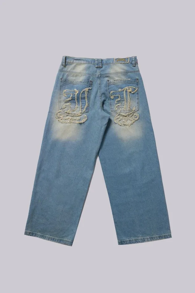 Jaded London Colossus Jeans Men Light Wash JL Colossus Jeans Blue