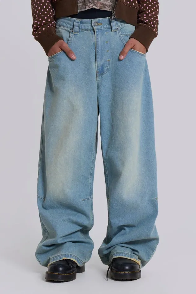 Jaded London Colossus Jeans Men Light Wash JL Colossus Jeans Blue