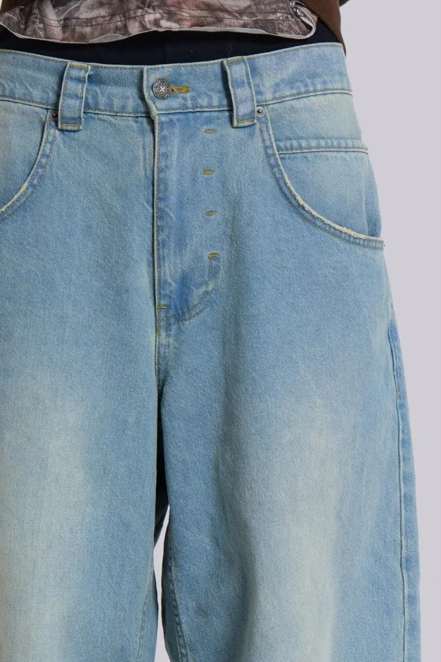 Jaded London Colossus Jeans Men Light Wash JL Colossus Jeans Blue