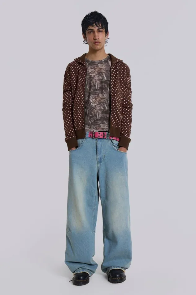 Jaded London Colossus Jeans Men Light Wash JL Colossus Jeans Blue