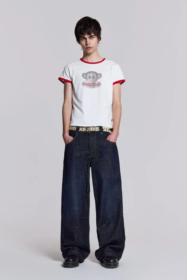 Jaded London Colossus Jeans Men Paul Frank Spell Out Colossus Jeans Blue