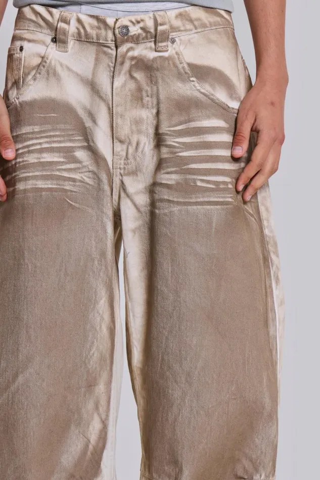 Jaded London Colossus Jeans Men Sand Oil Wash Colossus Jeans Oil Wash