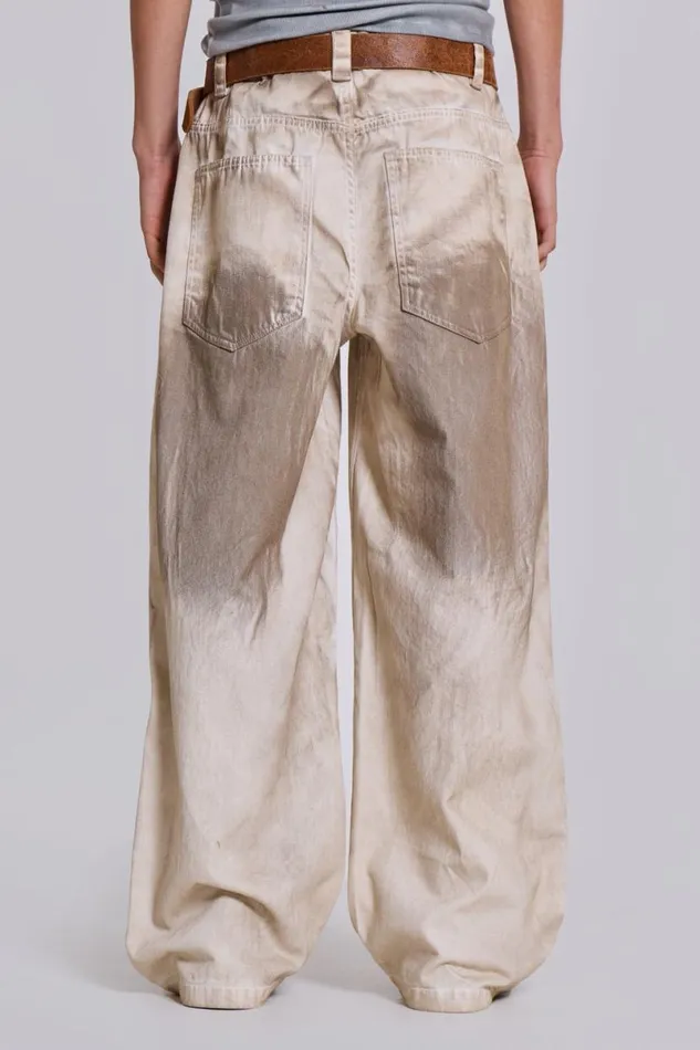 Jaded London Colossus Jeans Men Sand Oil Wash Colossus Jeans Oil Wash