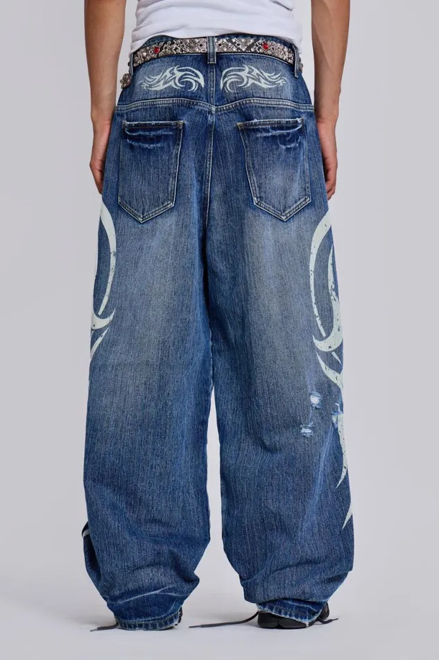 Jaded London Colossus Jeans MenUnisex Light Wash Blade XL Colossus Jeans Blue