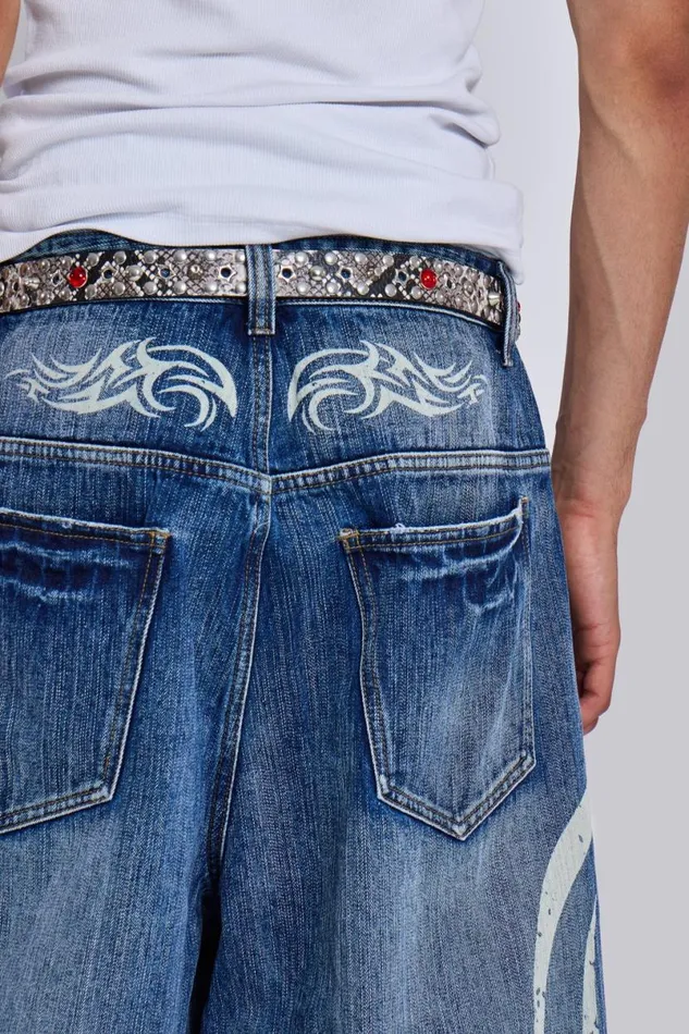Jaded London Colossus Jeans MenUnisex Light Wash Blade XL Colossus Jeans Blue