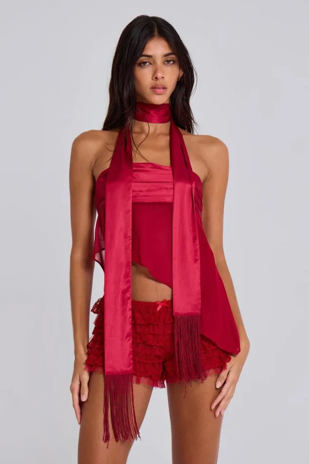 Jaded London Corsets Women Regina Corset Top In Scarlet Red Red