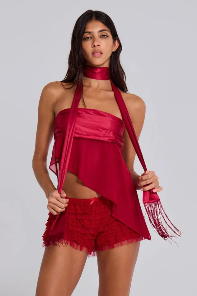 Jaded London Corsets Women Regina Corset Top In Scarlet Red Red