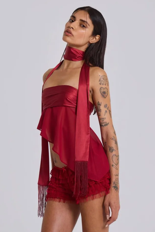 Jaded London Corsets Women Regina Corset Top In Scarlet Red Red