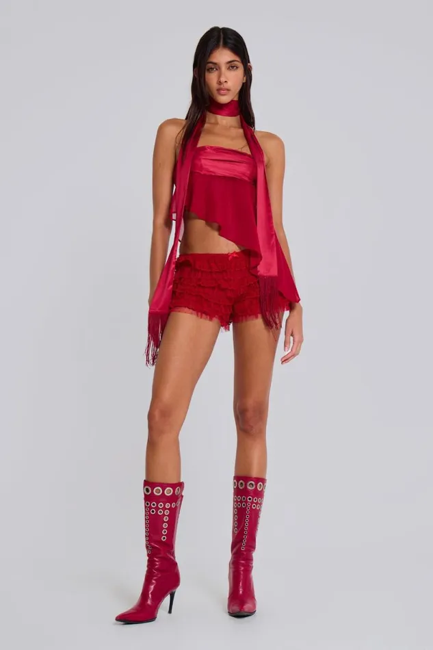 Jaded London Corsets Women Regina Corset Top In Scarlet Red Red
