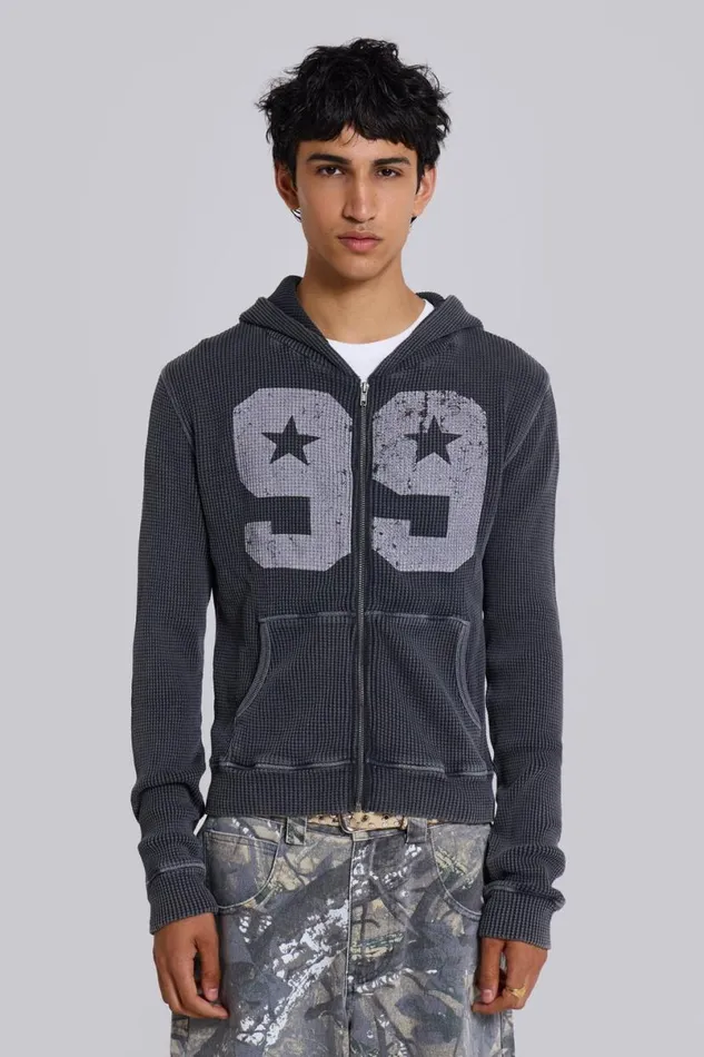 Jaded London Hoodies and Sweatshirts Women 99 Waffle Hoodie Grey