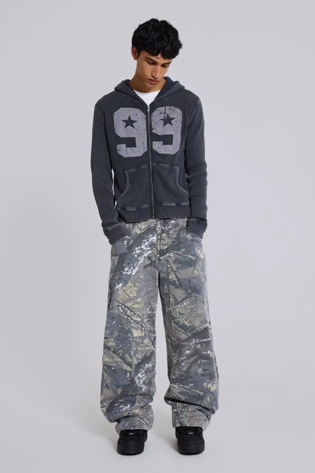 Jaded London Hoodies and Sweatshirts Women 99 Waffle Hoodie Grey