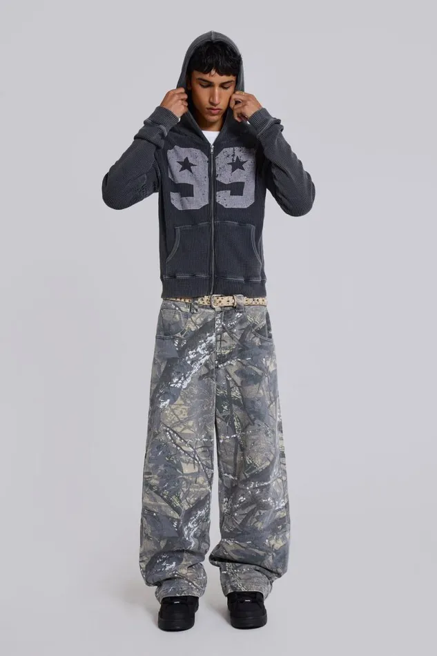 Jaded London Hoodies and Sweatshirts Women 99 Waffle Hoodie Grey