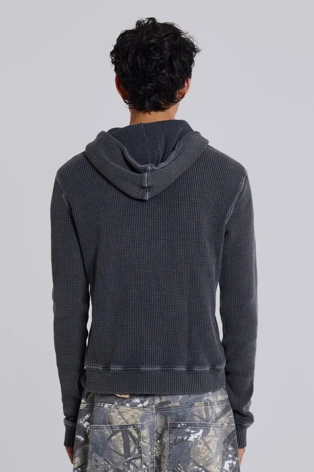 Jaded London Hoodies and Sweatshirts Women 99 Waffle Hoodie Grey