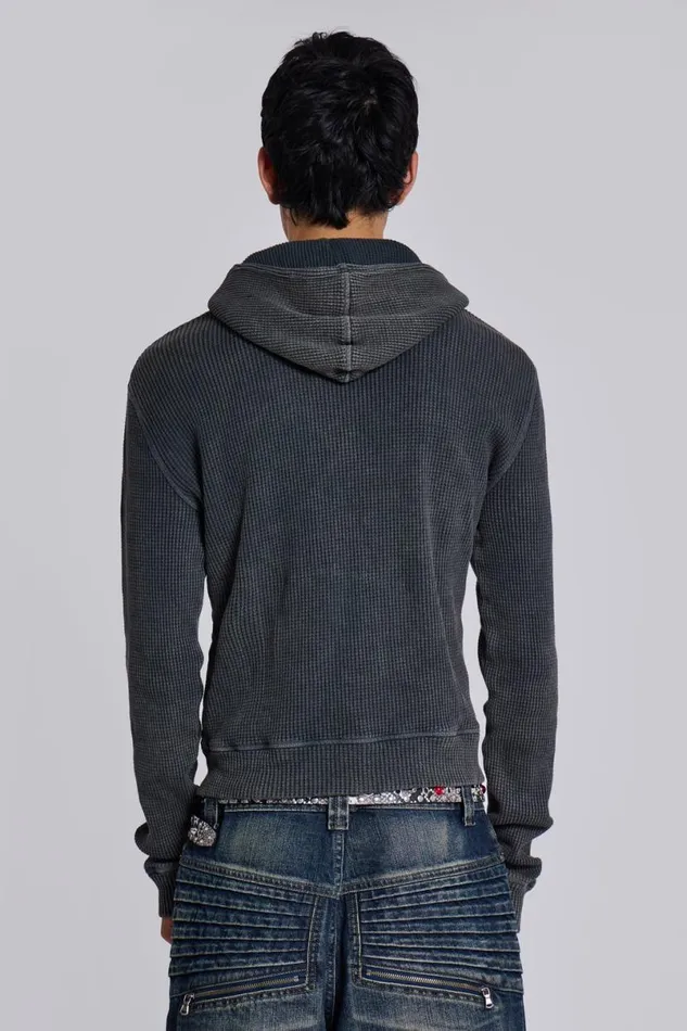 Jaded London Hoodies and Sweatshirts Women 99 Waffle Hoodie Grey