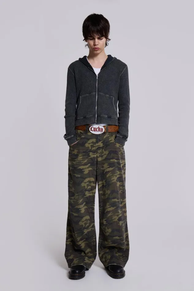 Jaded London Hoodies and Sweatshirts Women 99 Waffle Hoodie Grey