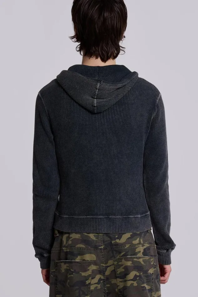 Jaded London Hoodies and Sweatshirts Women 99 Waffle Hoodie Grey