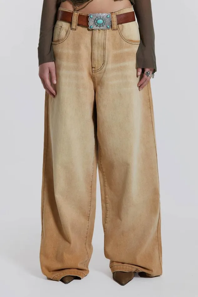 Jaded London Jeans Women Sand Colossus Baggy Jeans Sand