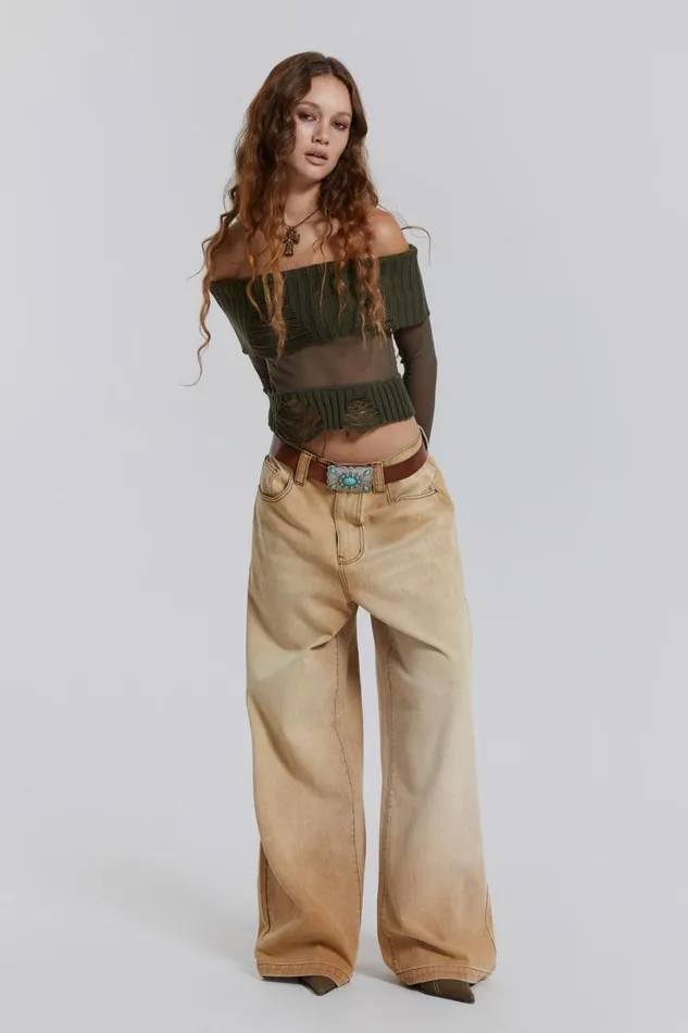 Jaded London Jeans Women Sand Colossus Baggy Jeans Sand
