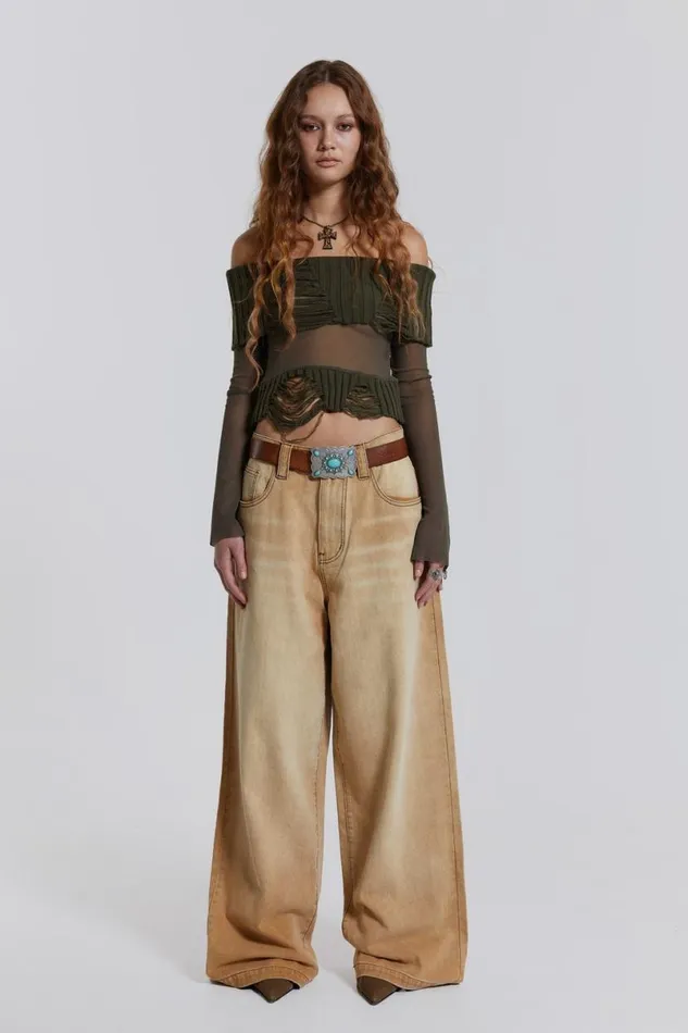Jaded London Jeans Women Sand Colossus Baggy Jeans Sand