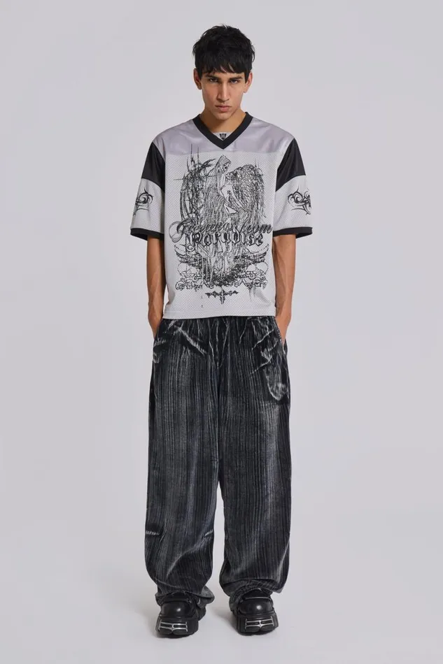 Jaded London Joggers and Sweatpants Men Crease Velour Baggy Monster Joggers Grey Jaded London Joggers and Sweatpants Men Crease Velour Baggy Monster Joggers Grey