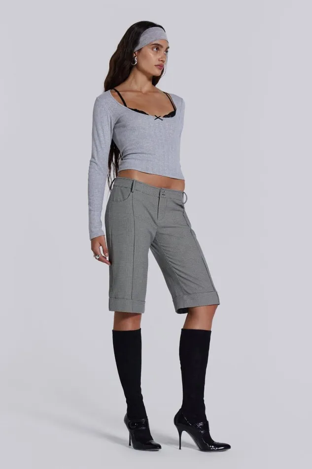 Jaded London Long Sleeve Tops Women Anna Bra Long Sleeve Top Grey