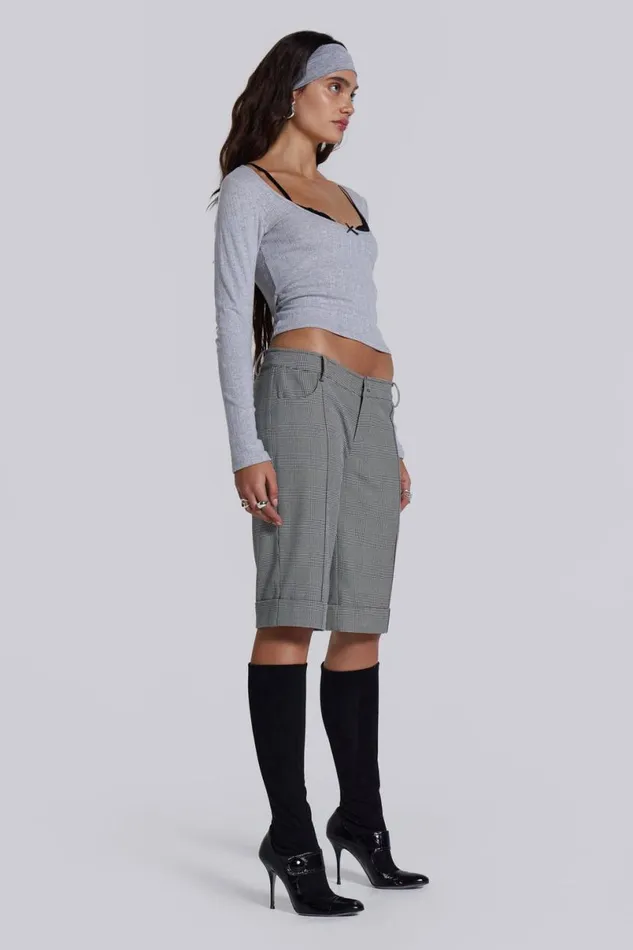 Jaded London Long Sleeve Tops Women Anna Bra Long Sleeve Top Grey