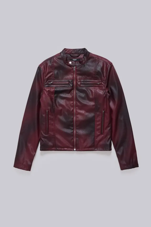 Jaded London Outerwear Men Oxblood Piston Jacket Red