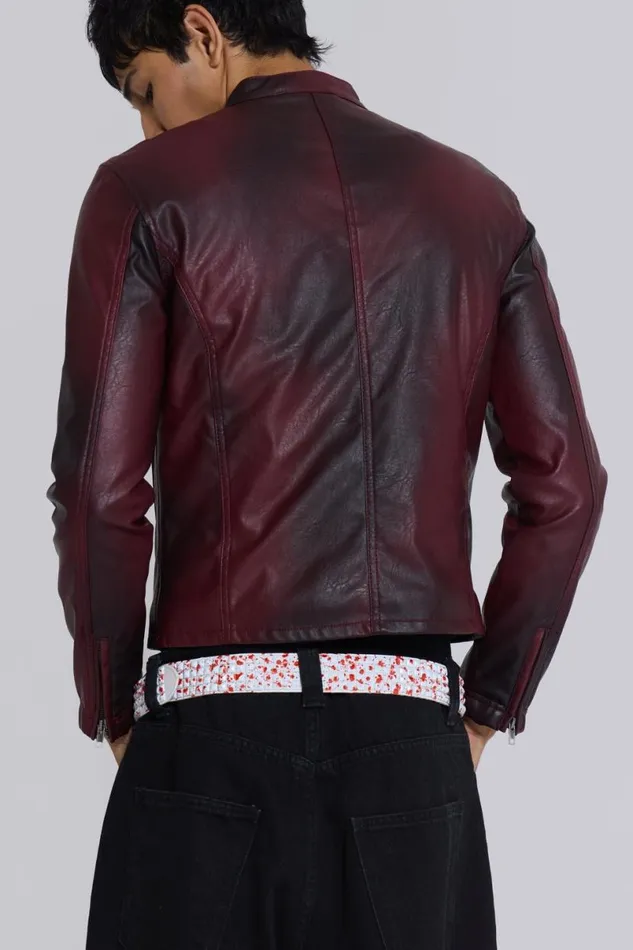 Jaded London Outerwear Men Oxblood Piston Jacket Red