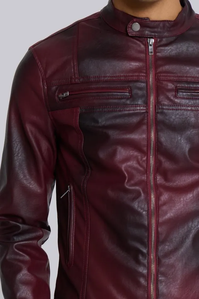 Jaded London Outerwear Men Oxblood Piston Jacket Red