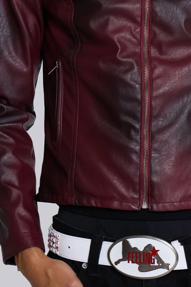 Jaded London Outerwear Men Oxblood Piston Jacket Red