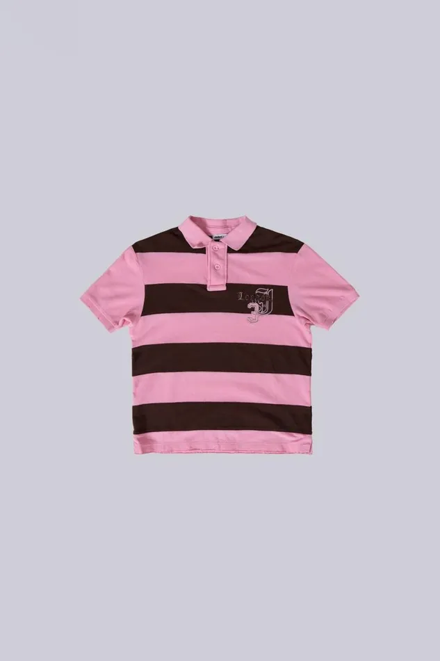 Jaded London Polos Men Pink Frat Polo Shirt Multi