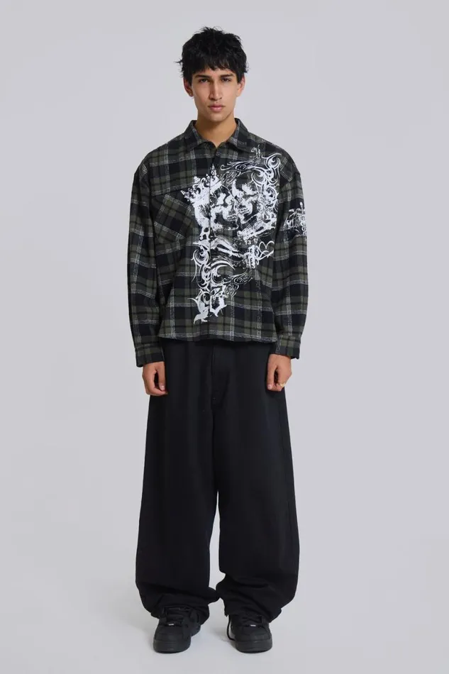 Jaded London Shirts MenUnisex Seized Flannel Shirt Multi