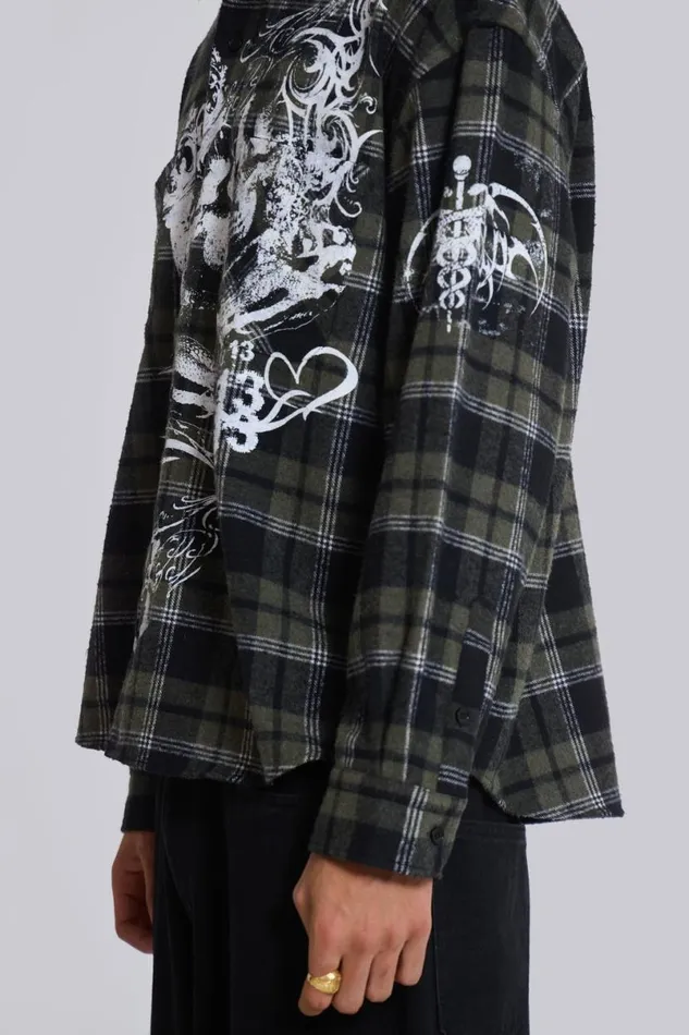 Jaded London Shirts MenUnisex Seized Flannel Shirt Multi