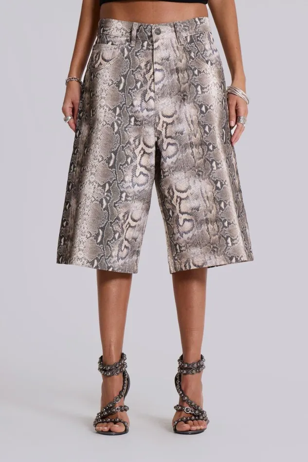 Jaded London Shorts and Jorts Women Boa Snake Print Colossus Jorts Multi