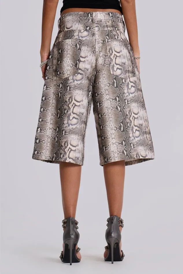 Jaded London Shorts and Jorts Women Boa Snake Print Colossus Jorts Multi