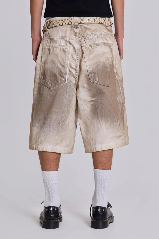 Jaded London Shorts and Jorts Women Sand Oil Wash Colossus Jorts Oil Wash