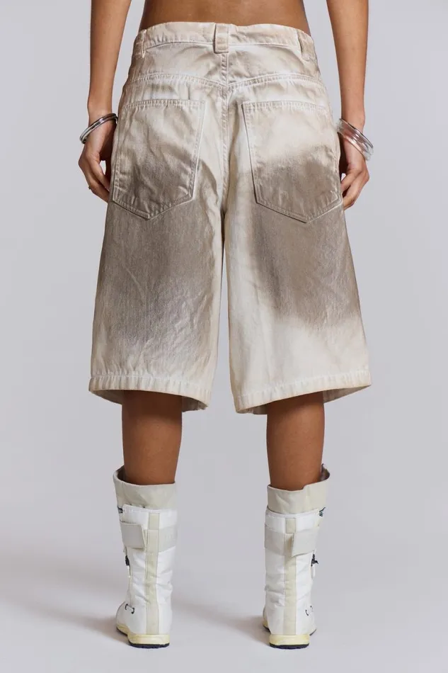 Jaded London Shorts and Jorts Women Sand Oil Wash Colossus Jorts Oil Wash