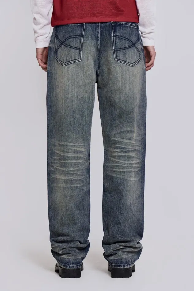 Jaded London SlimStraight Jeans Men Light Wash Scott Jeans Blue