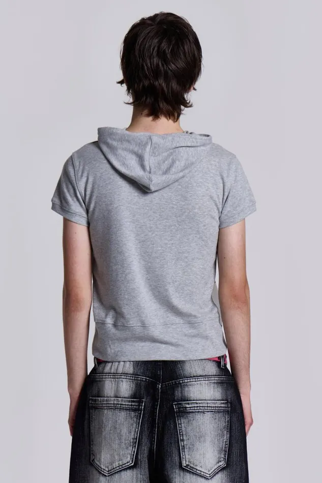 Jaded London TShirts and Vests Men Ego Hooded Tee Grey